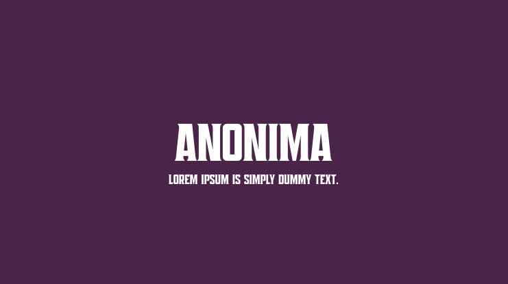 Anonima Font