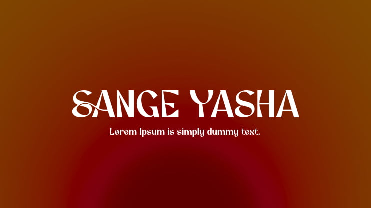 SANGE YASHA Font