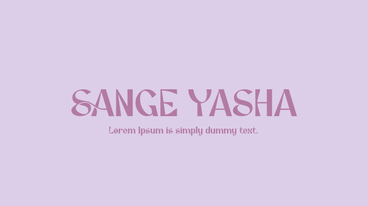 SANGE YASHA Font