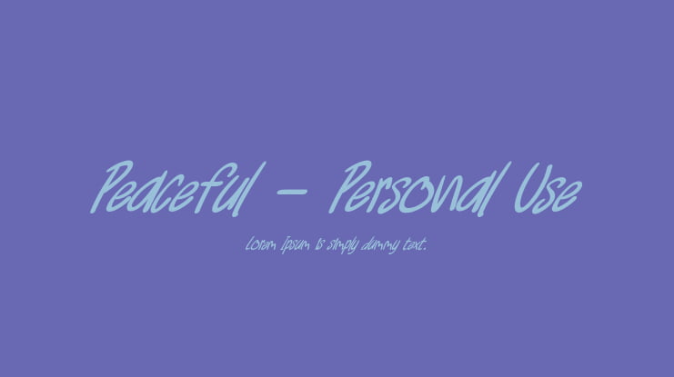 Peaceful - Personal Use Font
