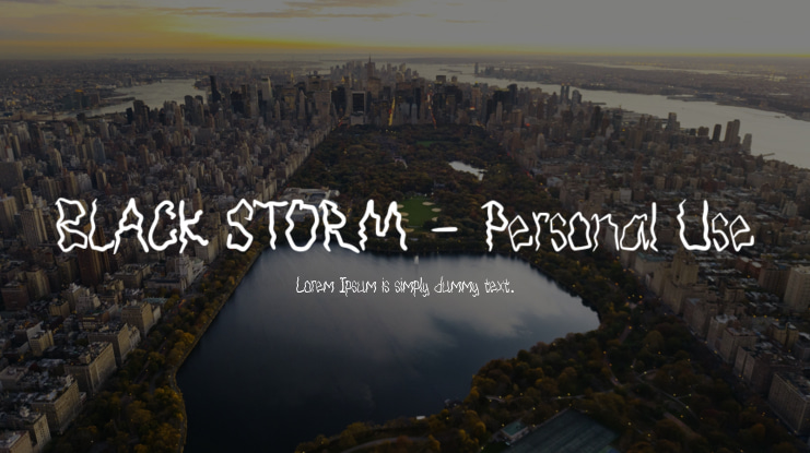 BLACK STORM - Personal Use Font