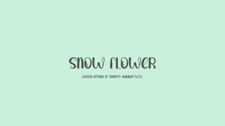 Snow Flower Font