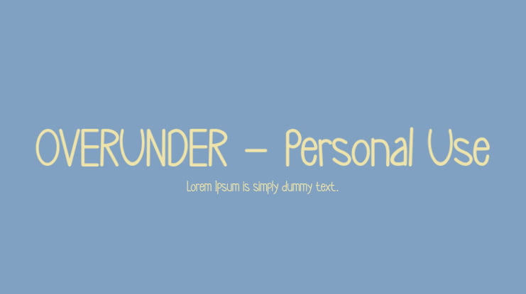 OVERUNDER - Personal Use Font