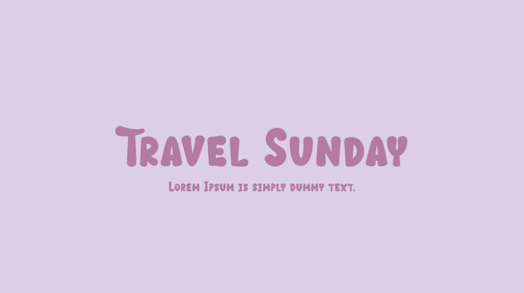 Travel Sunday Font