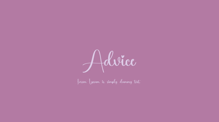 Advice Font