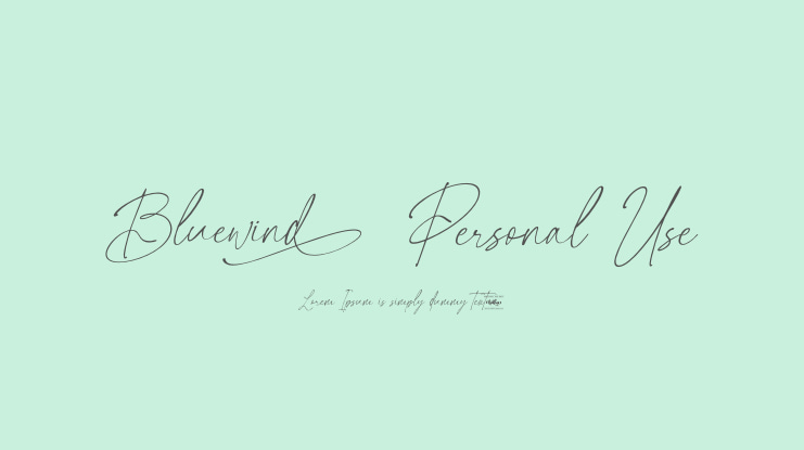 Bluewind Personal Use Font