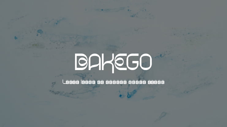 BAKEGO Font