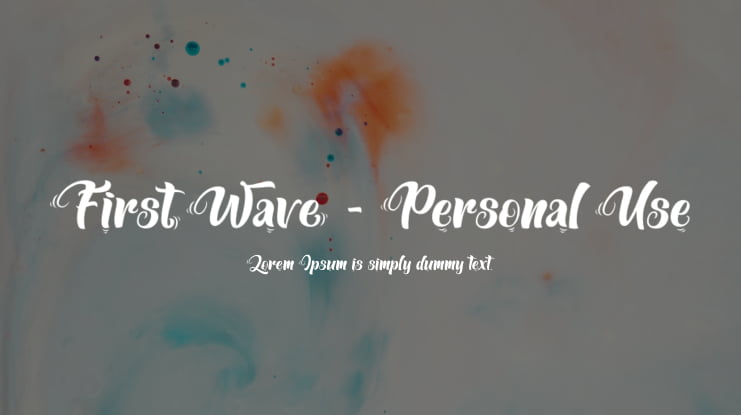 First Wave - Personal Use Font