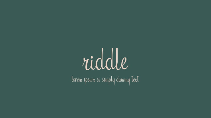 Riddle Font