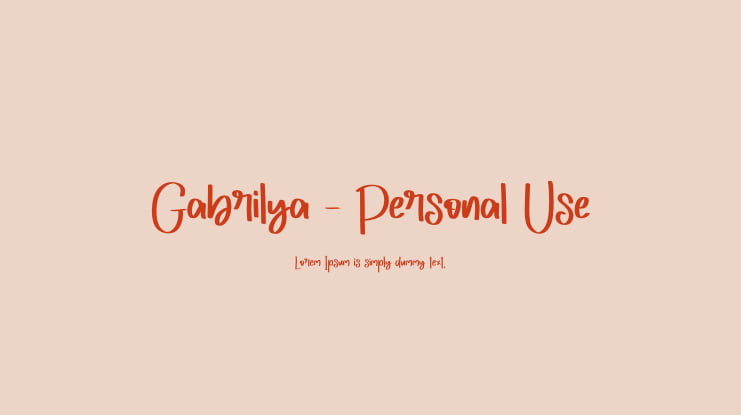 Gabrilya - Personal Use Font