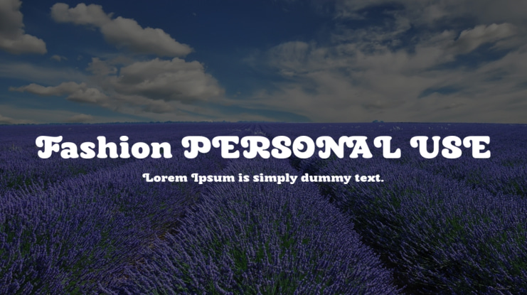 Fashion PERSONAL USE Font