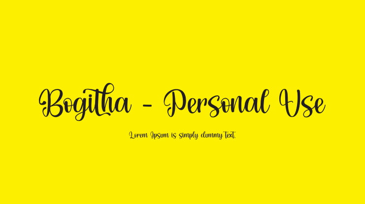Bogitha - Personal Use Font