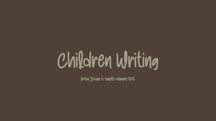 Children Writing Font