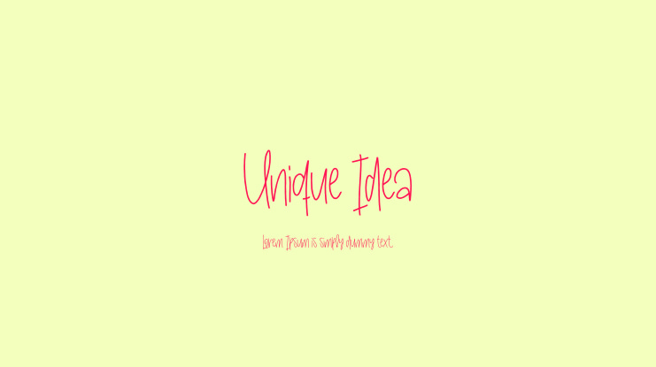 Unique Idea Font
