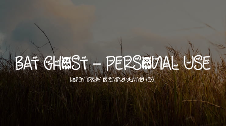 Bat Ghost - Personal Use Font