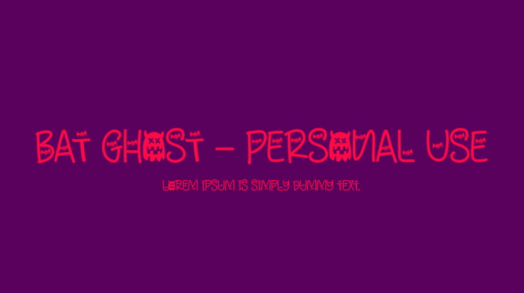Bat Ghost - Personal Use Font