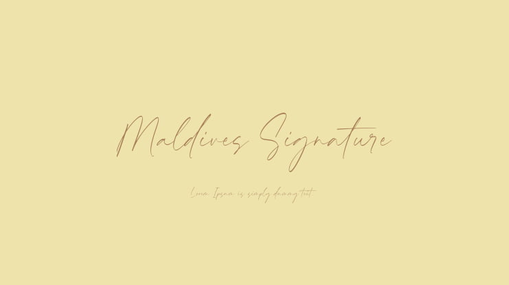 Maldives Signature Font