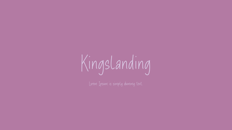 Kingslanding Font