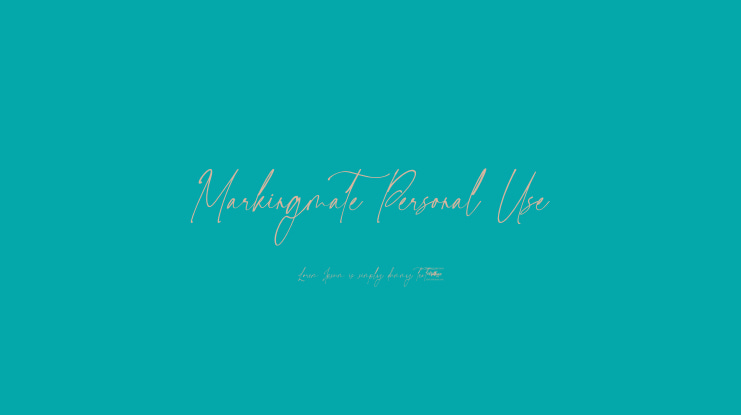 Markingmate Personal Use Font