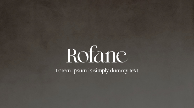 Rofane Font Family