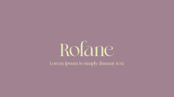 Rofane Font Family