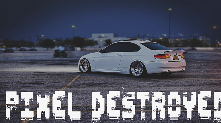 Pixel Destroyed Font