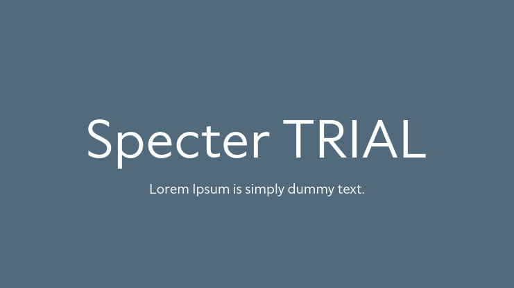 Specter TRIAL Font Family