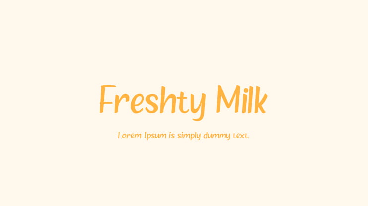 Freshty Milk Font