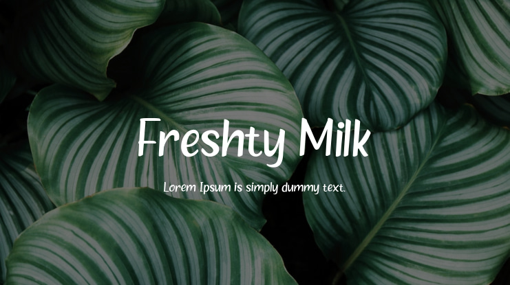 Freshty Milk Font