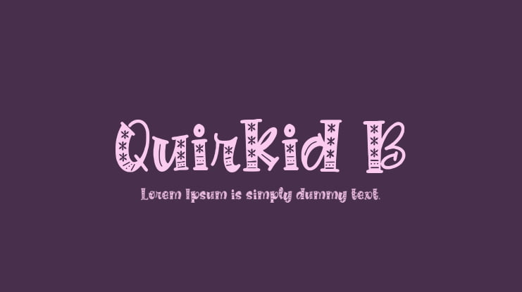 Quirkid B Font