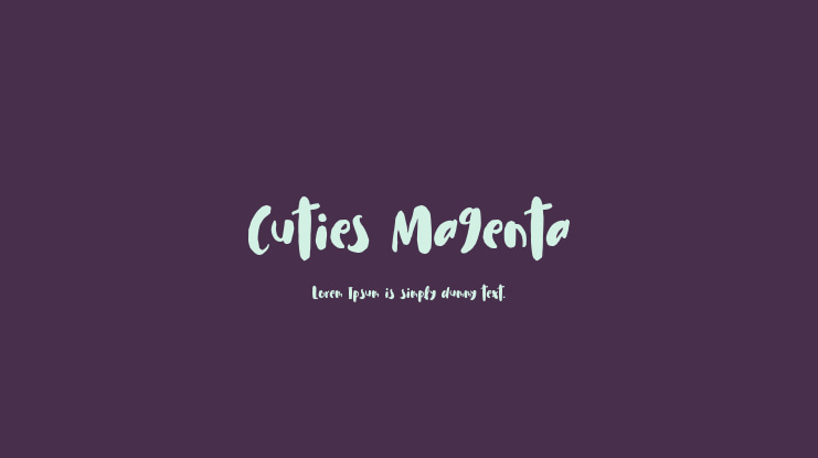 Cuties Magenta Font Family