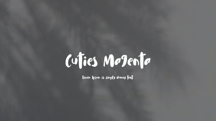 Cuties Magenta Font Family