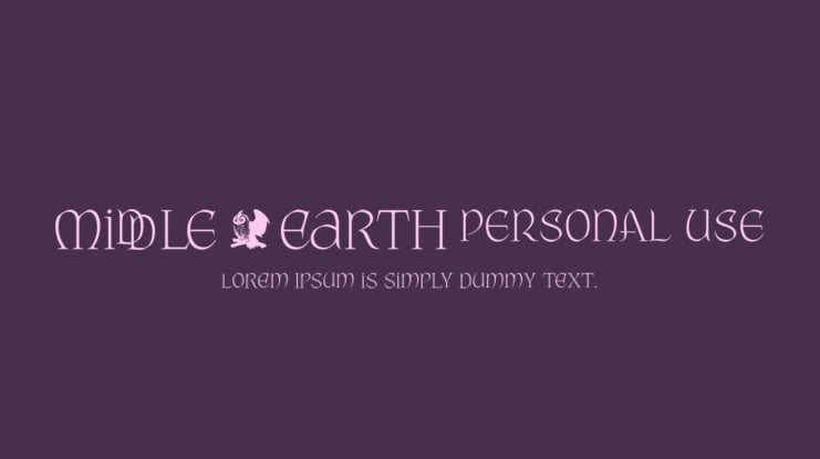 Middle Earth PERSONAL USE Font