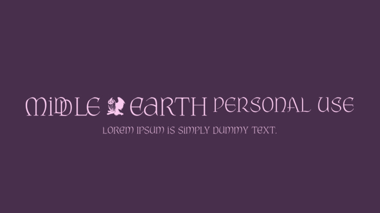 Middle Earth PERSONAL USE Font