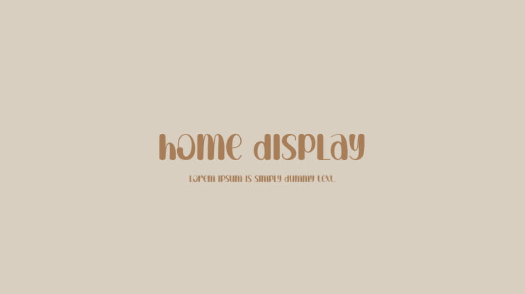 Home Display Font
