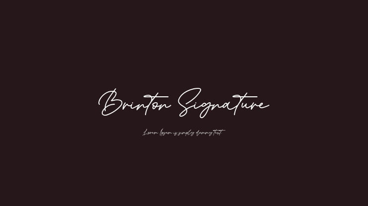 Brinton Signature Font