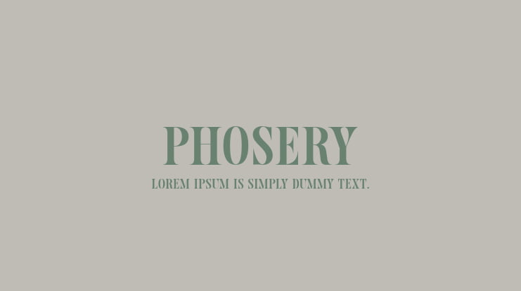 Phosery Font Family