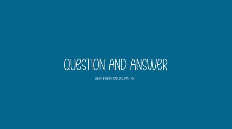 Question And Answer Font