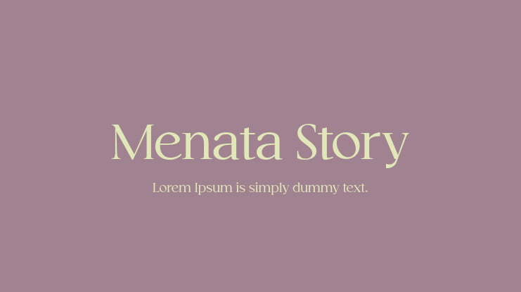 Menata Story Font