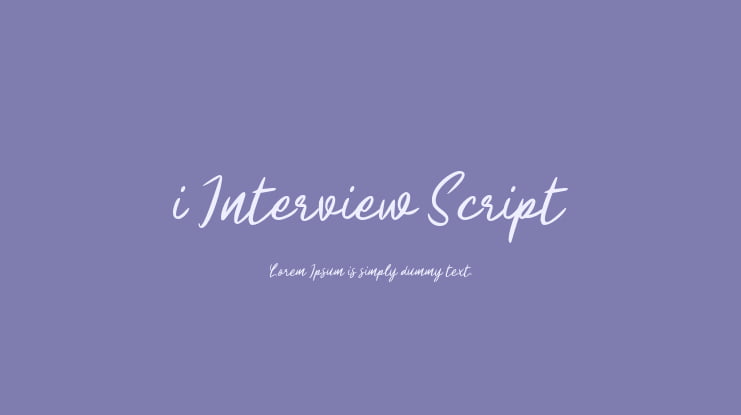 i Interview Script Font