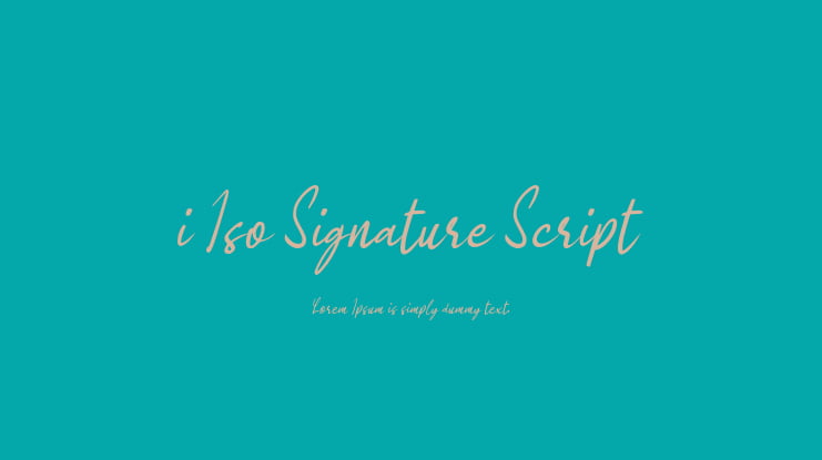 i Iso Signature Script Font