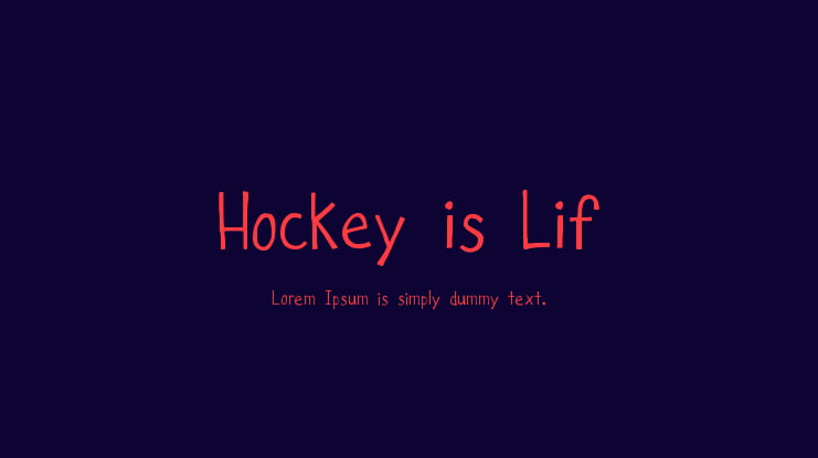 Hockey is Lif Font