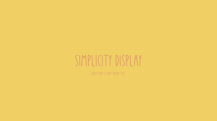 Simplicity Display Font
