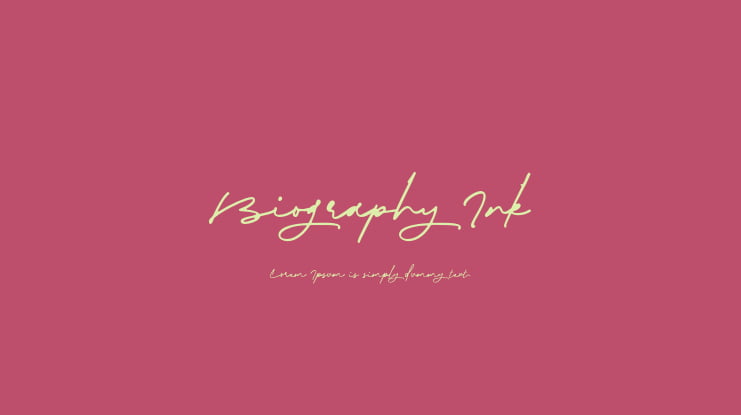 Biography Ink Font Family