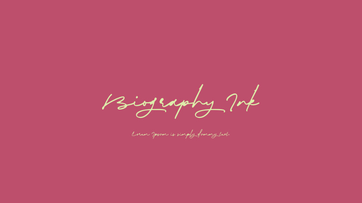 Biography Ink Font Family