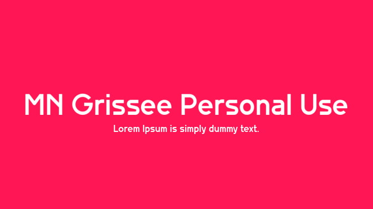 MN Grissee Personal Use Font Family