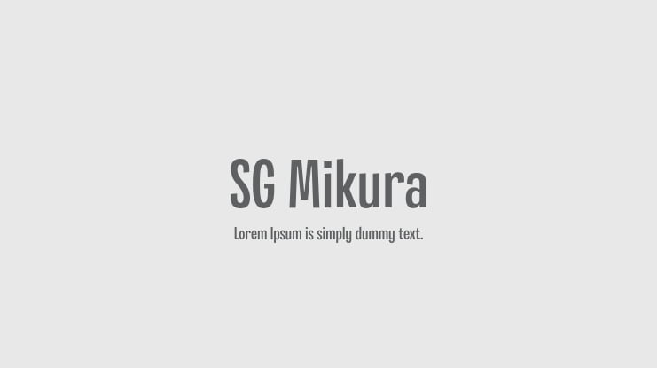 SG Mikura Font Family