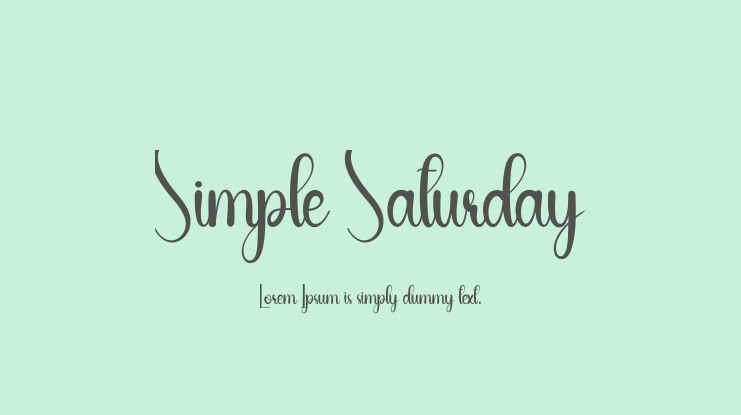 Simple Saturday Font