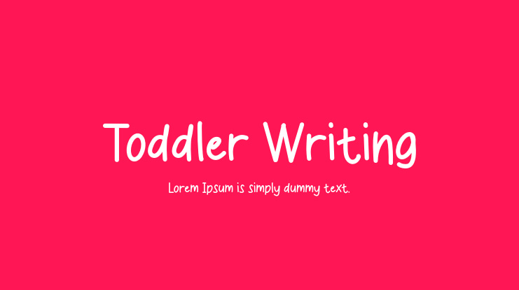 Toddler Writing Font
