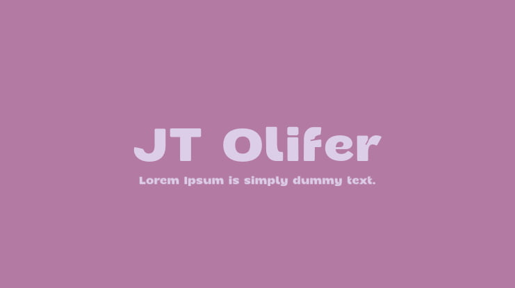 JT Olifer Font
